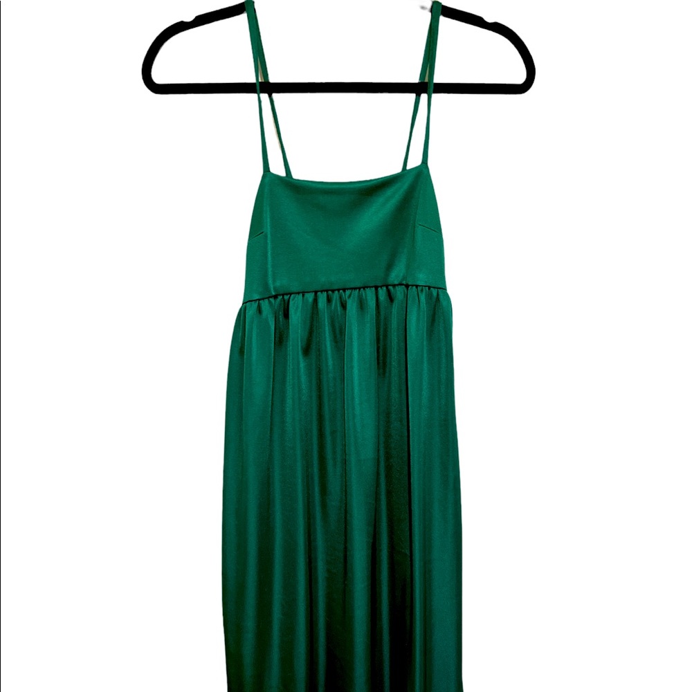 EMERALD BABY DOLL MIDI DRESS